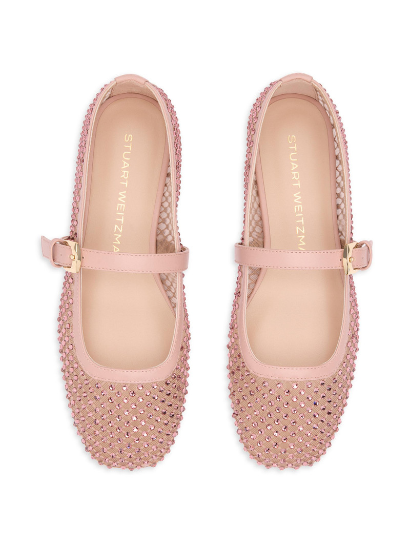 Women's Bareitall Crystal-Embellished Mesh Mary Janes - Blushful 4