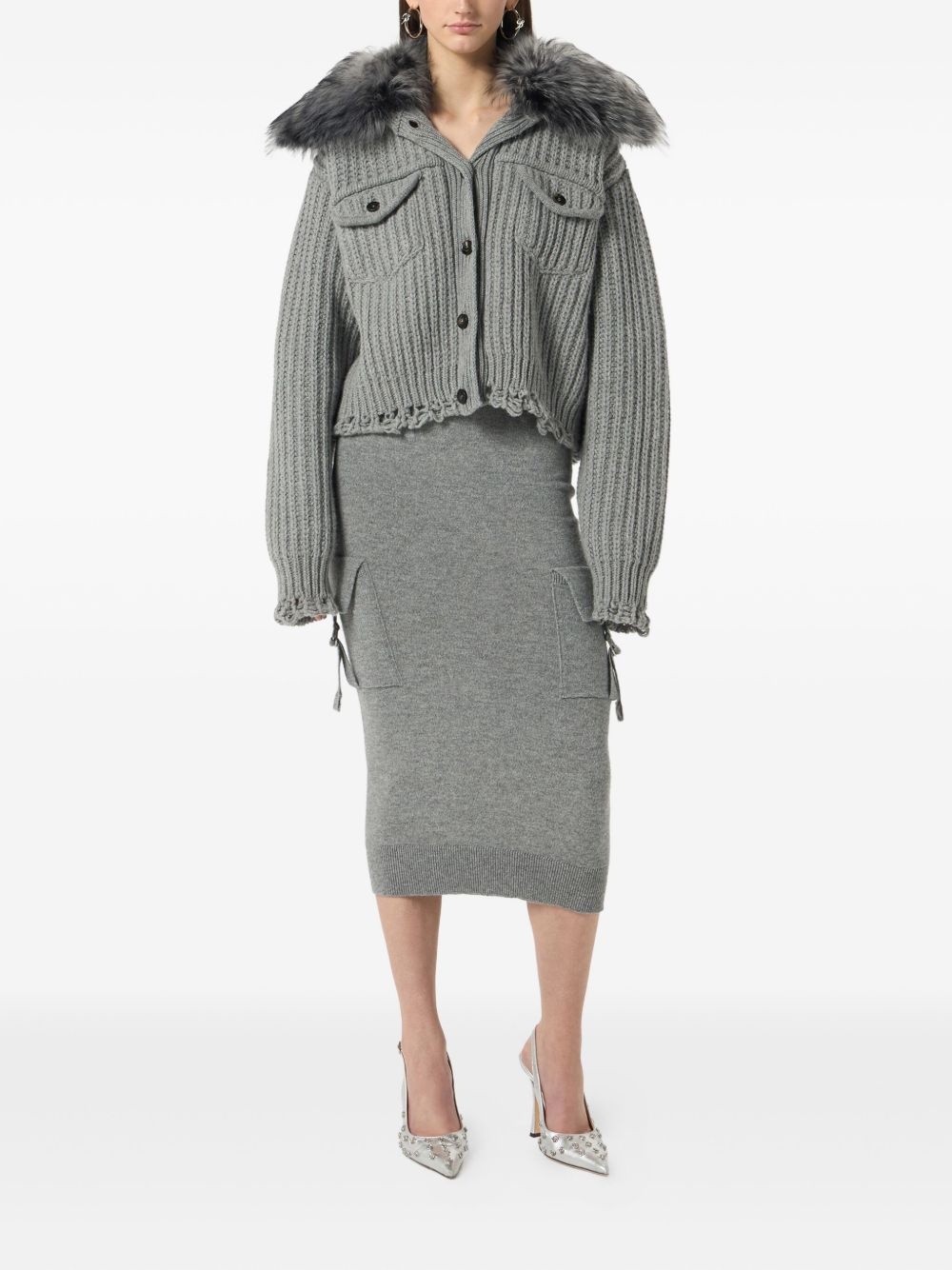 cargo-pockets wool midi skirt - 2