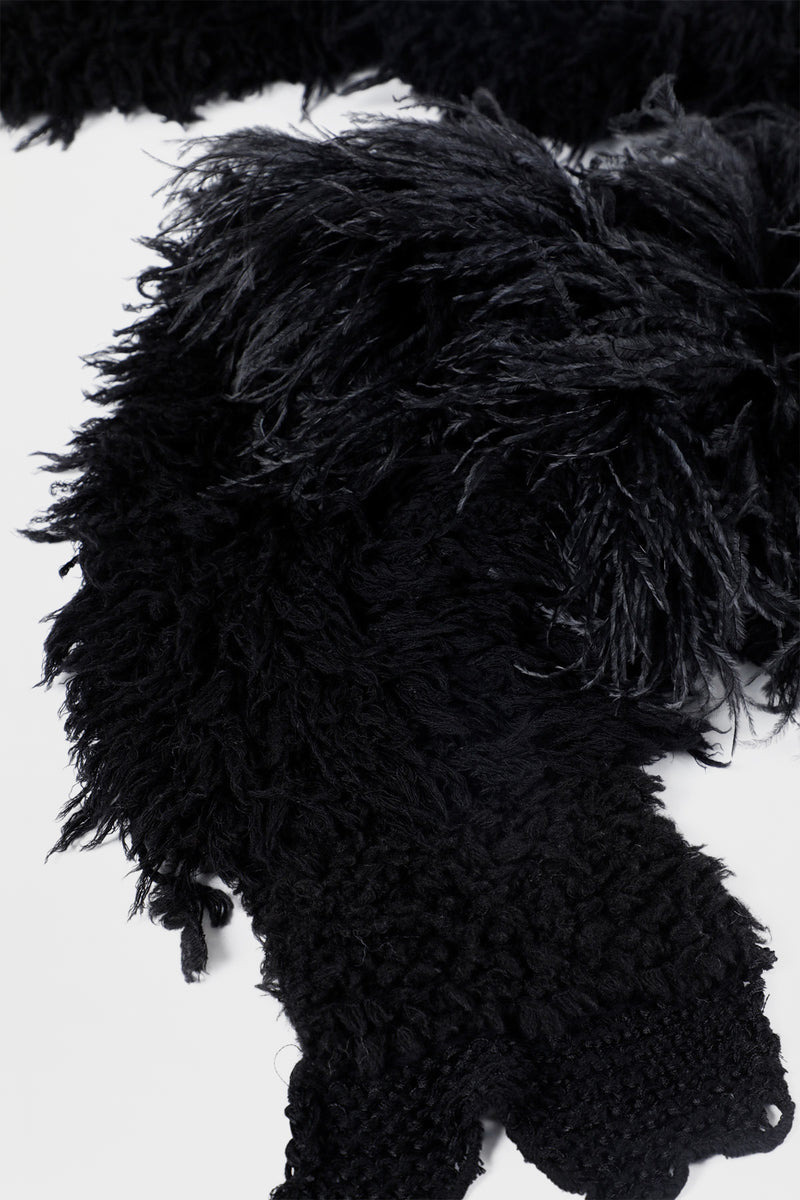 Feather Embroidered Knit Scarf - 2