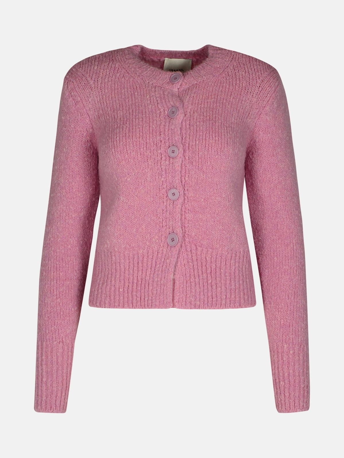 'KATHLEN' PINK ACRYLIC BLEND CARDIGAN - 1