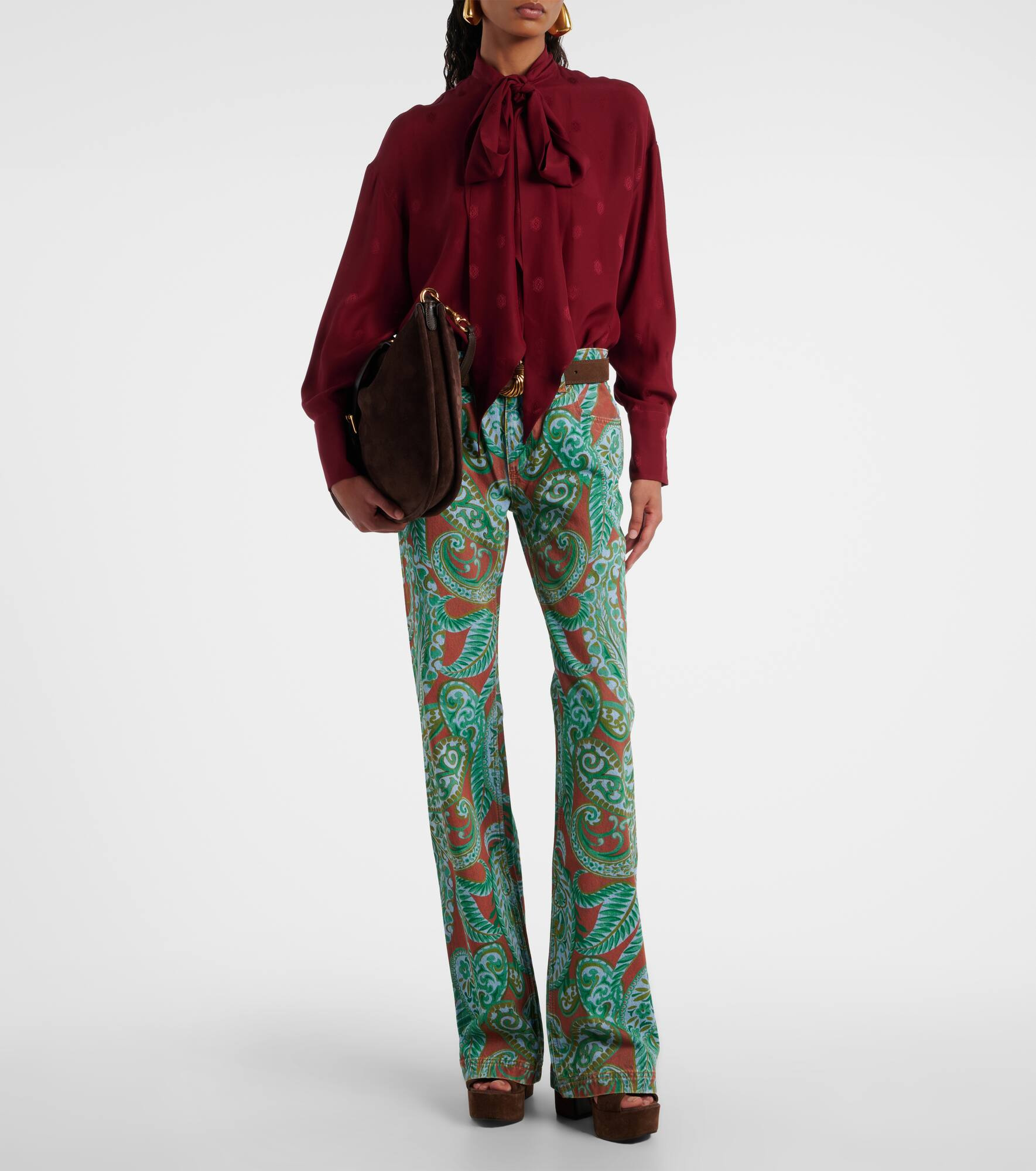 Paisley high-rise wide-leg jeans - 2