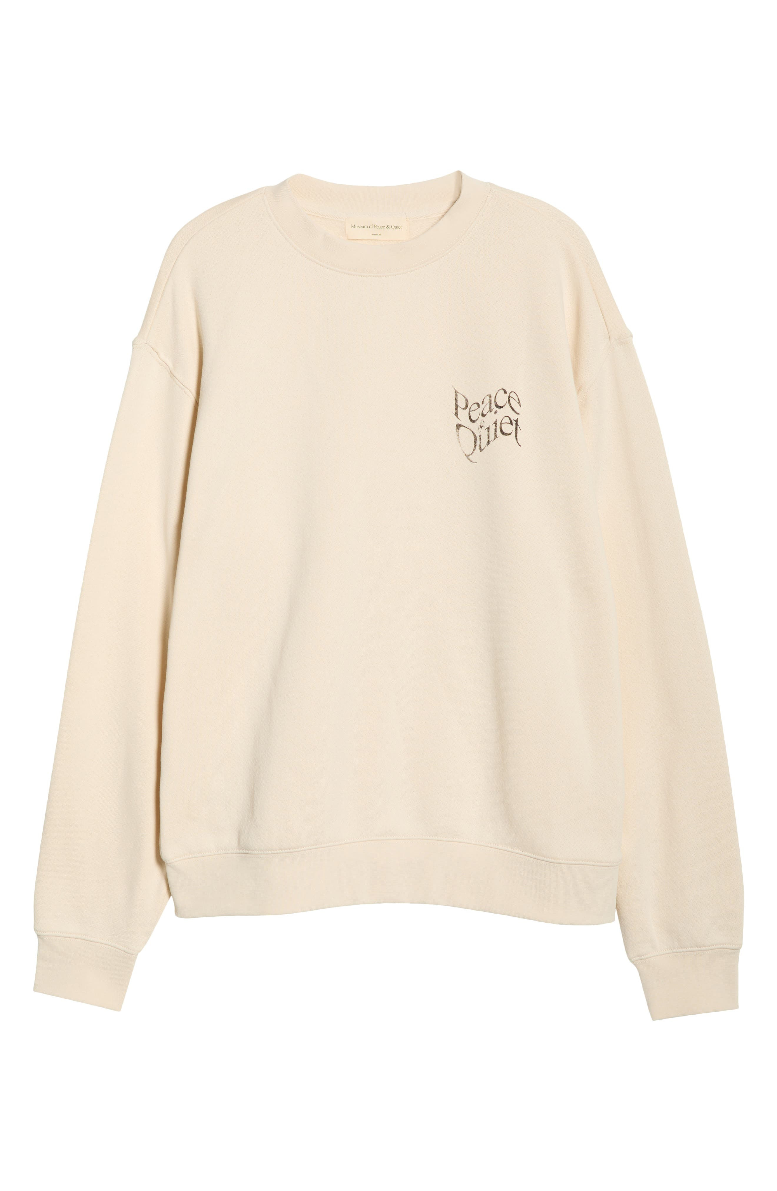Museum of Peace & Quiet Warped Logo Cotton Crewneck Sweatshirt in Bone at Nordstrom - 5