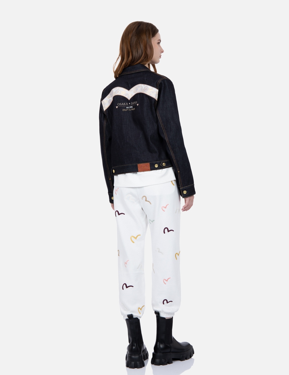 BROCADE SEAGULL AND DAICOCK APPLIQUÉ DENIM JACKET - 3