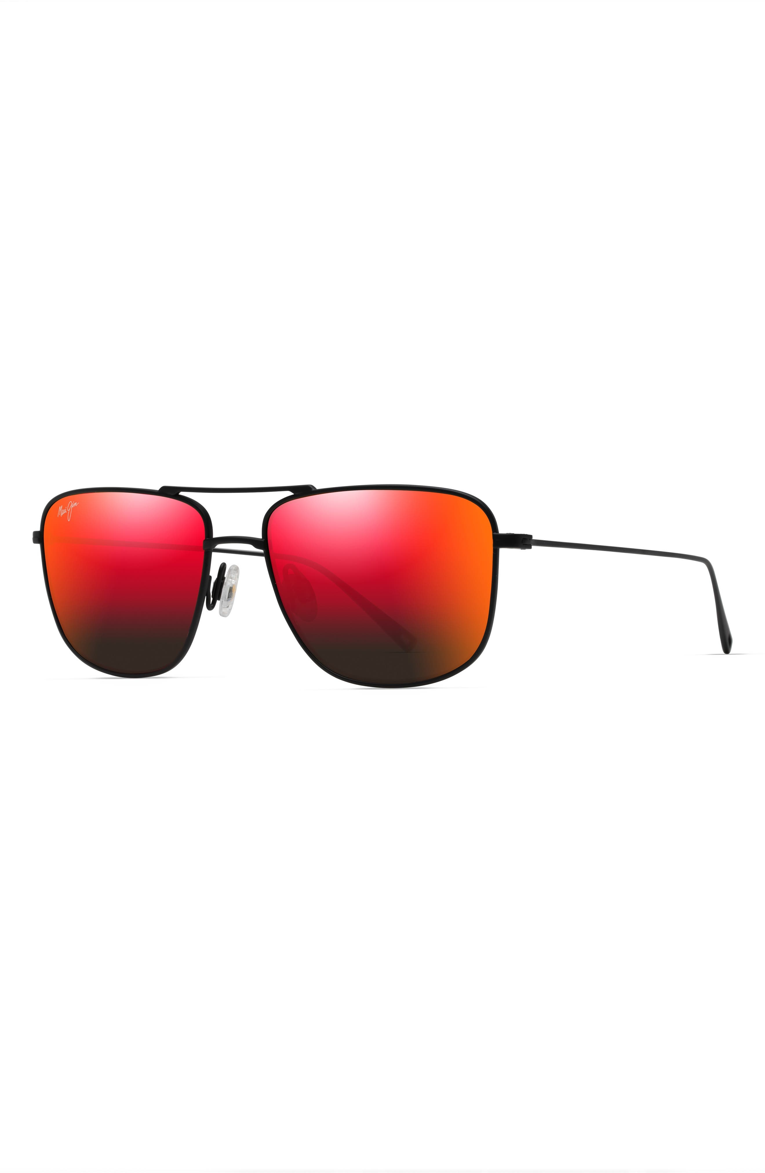 Maui Jim Mikioi 54mm PolarizedPlus2® Aviator Sunglasses in Matte Black at Nordstrom - 2