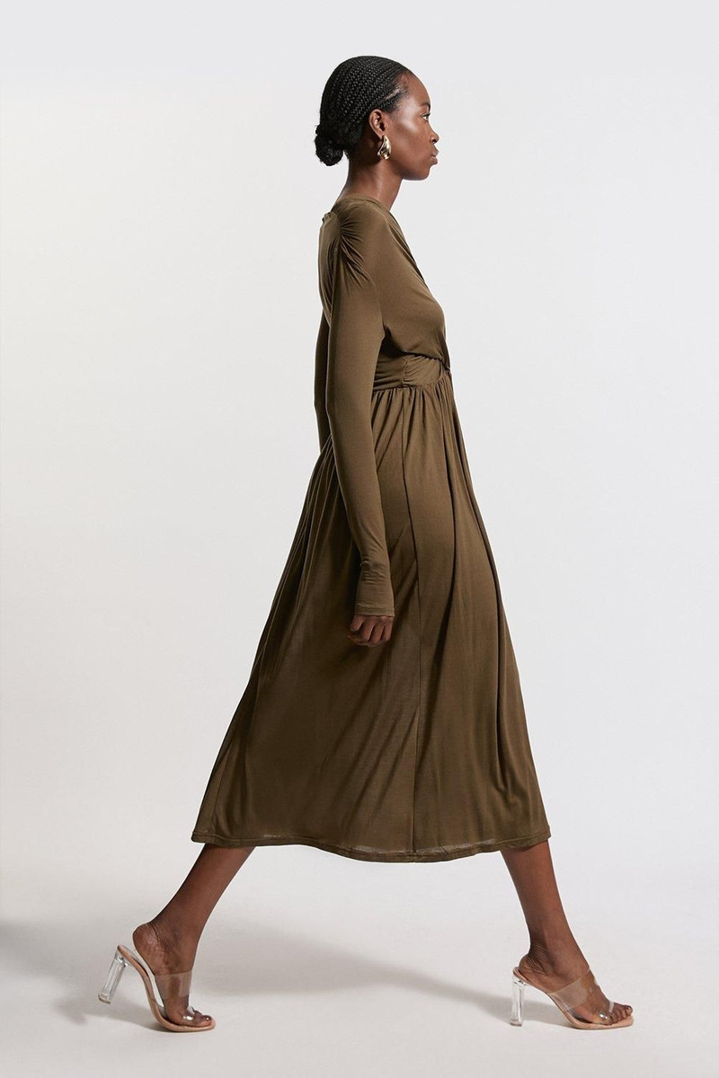 Premium Tencel Jersey Wrap Detail Midi Dress 5