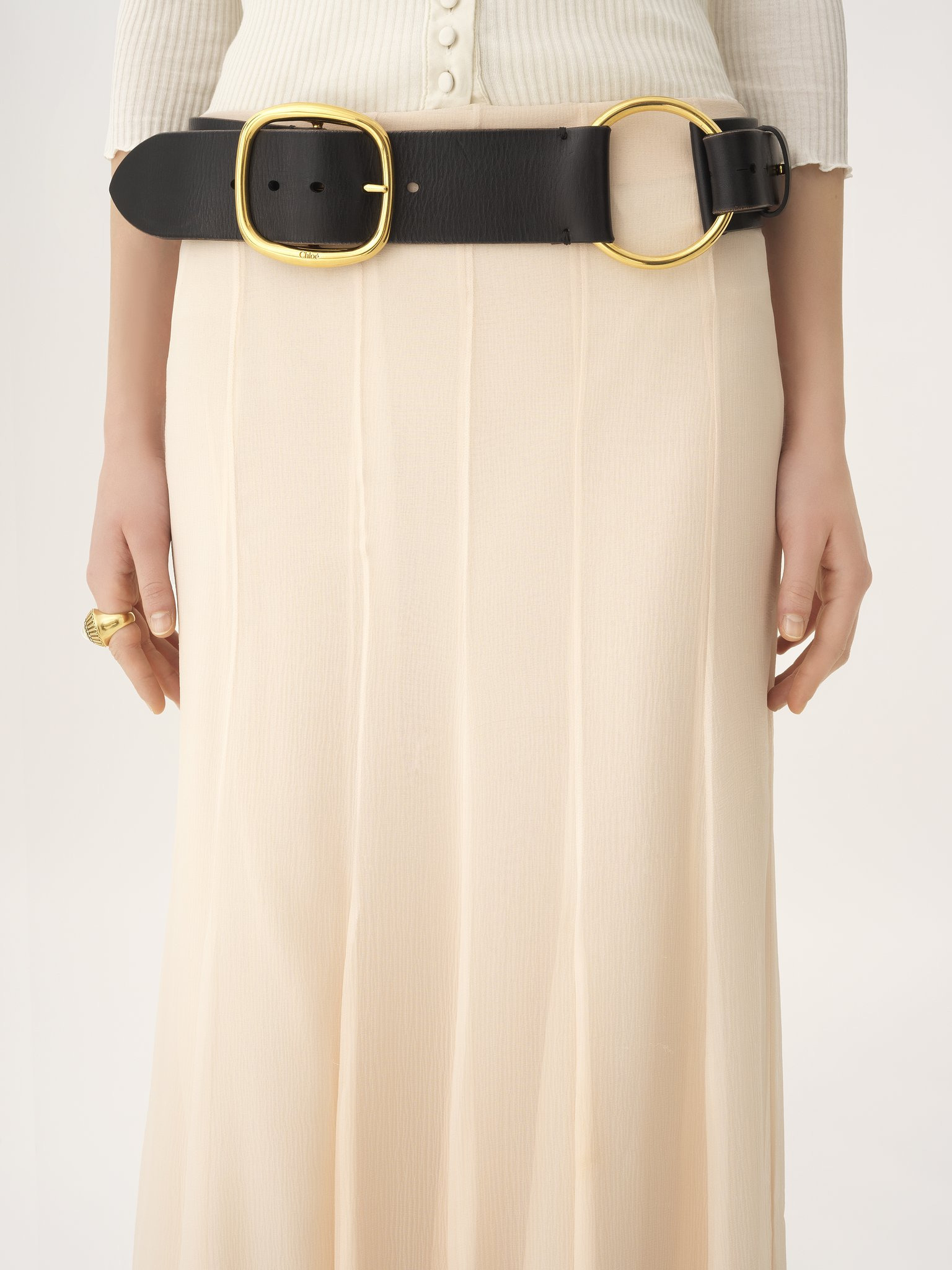 FLUID MAXI SKIRT IN SILK MOUSSELINE - 7