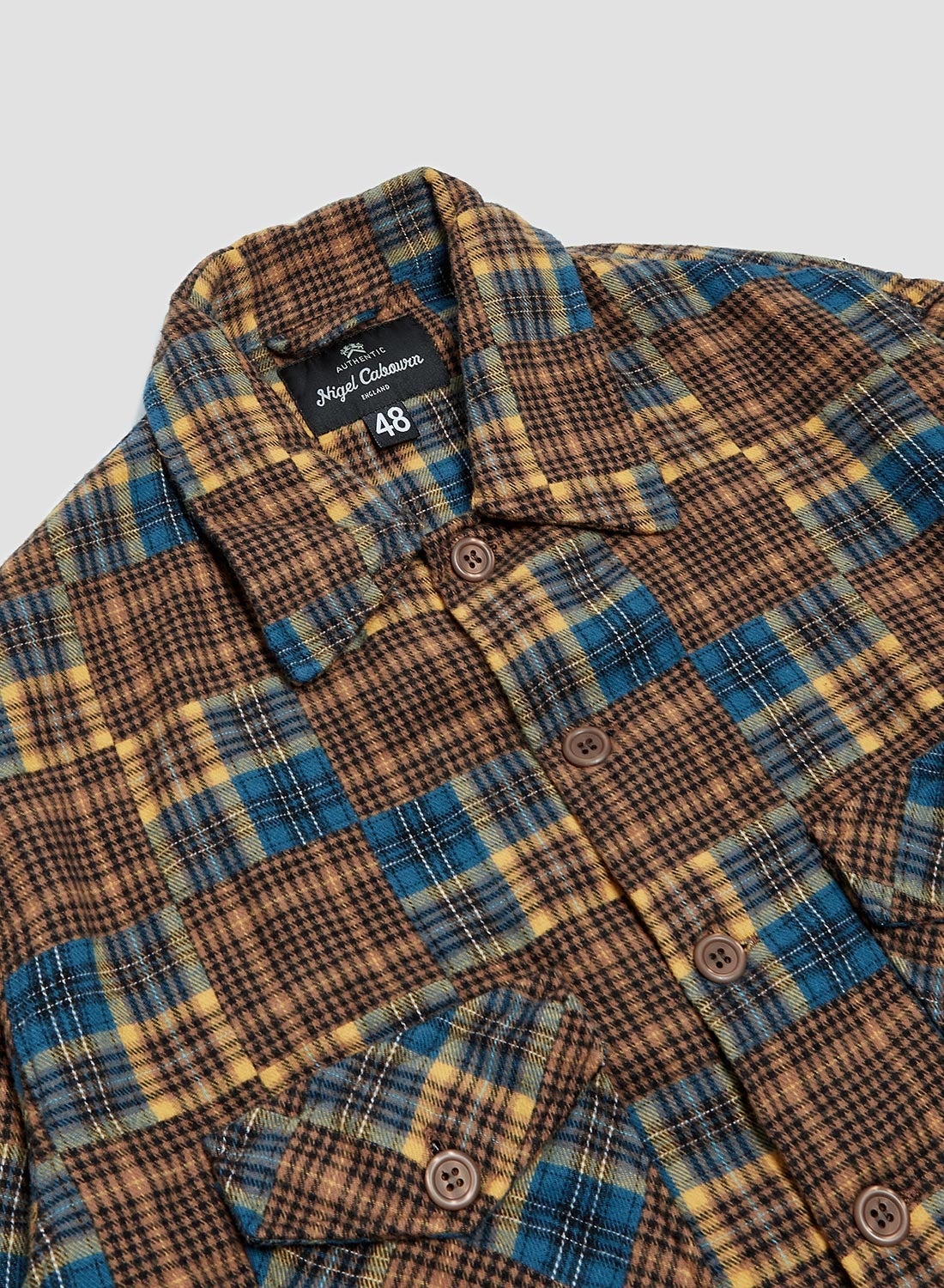 Overshirt with Cape in Gold Check - 4