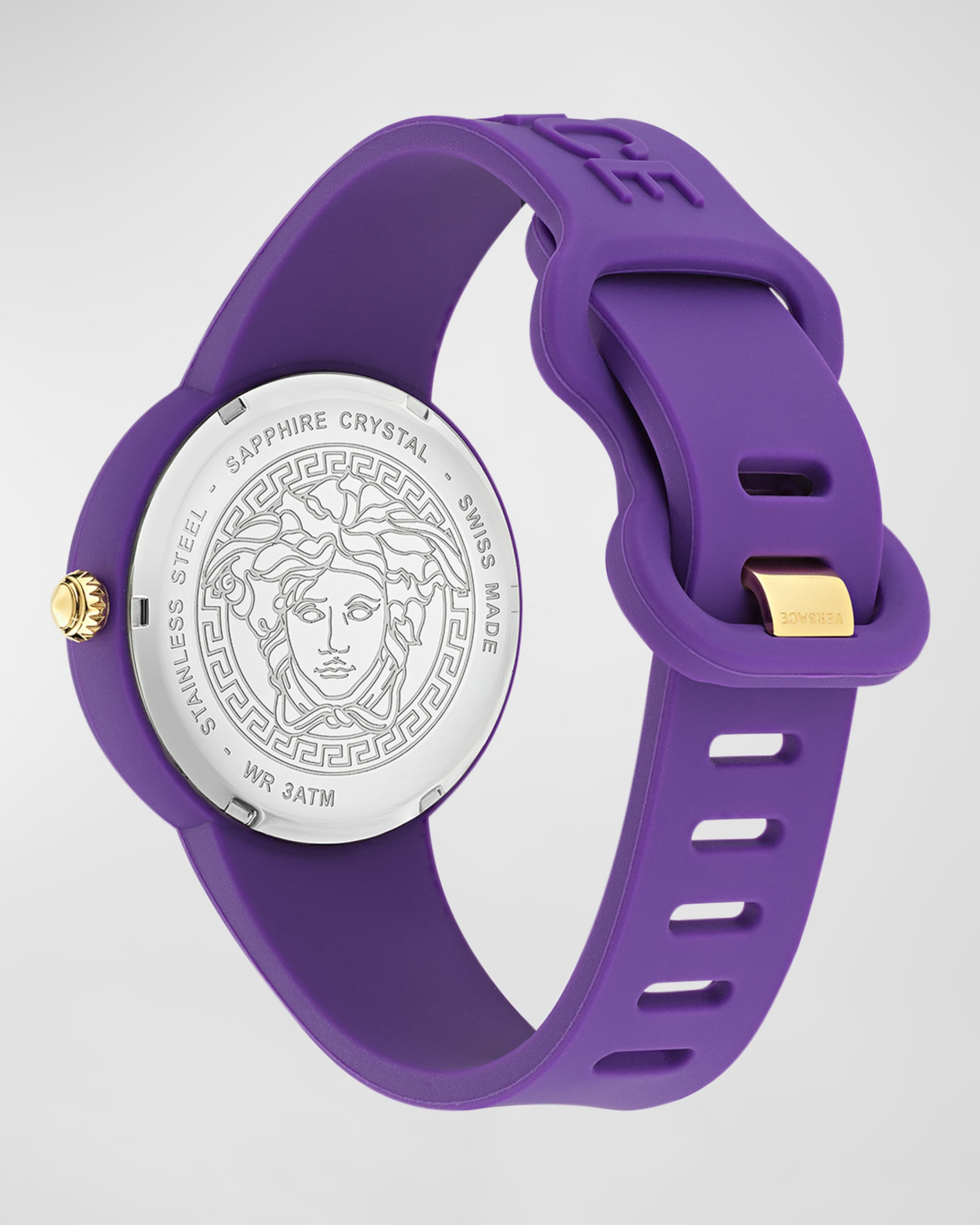 39mm Medusa Pop Watch with Silicone Strap and Matching Case, Purple - 4