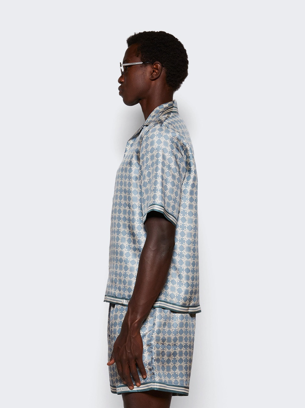 Quad Bowling Shirt Dusty Blue - 4