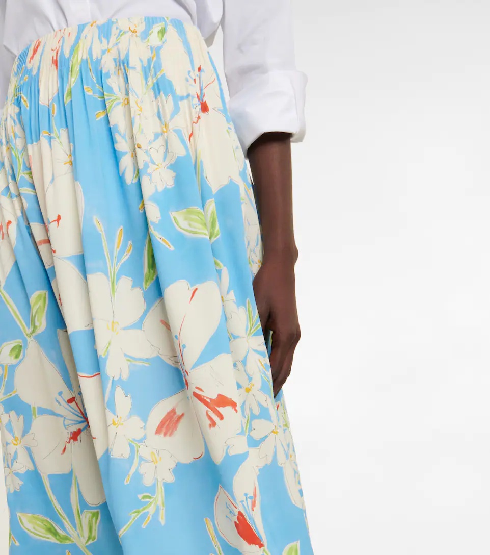 Beck floral silk-blend midi skirt - 4
