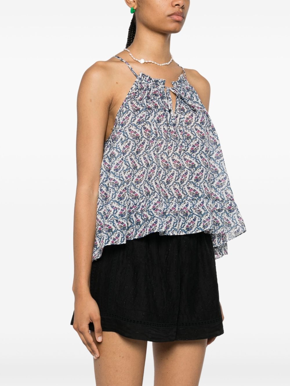 Fabino floral-print sleeveless blouse - 3
