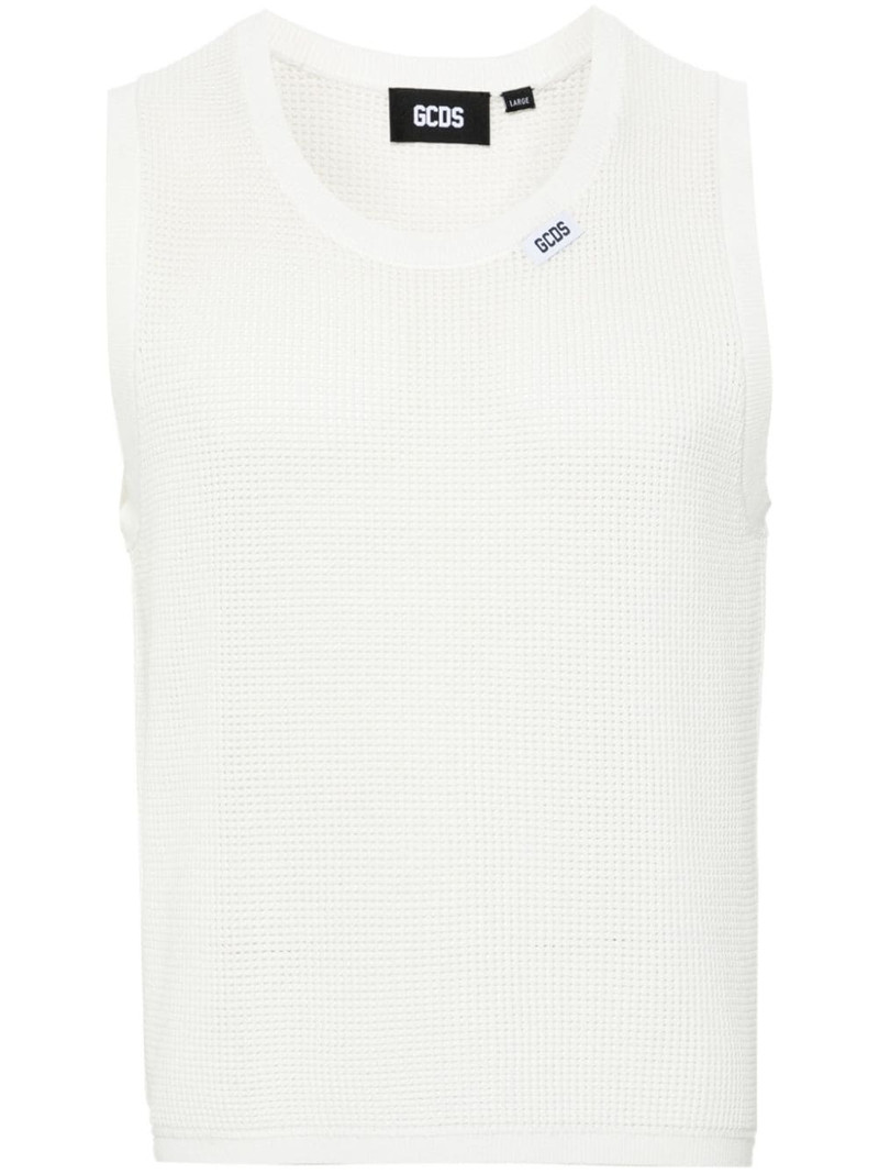 waffle-knit sleeveless jumper 1