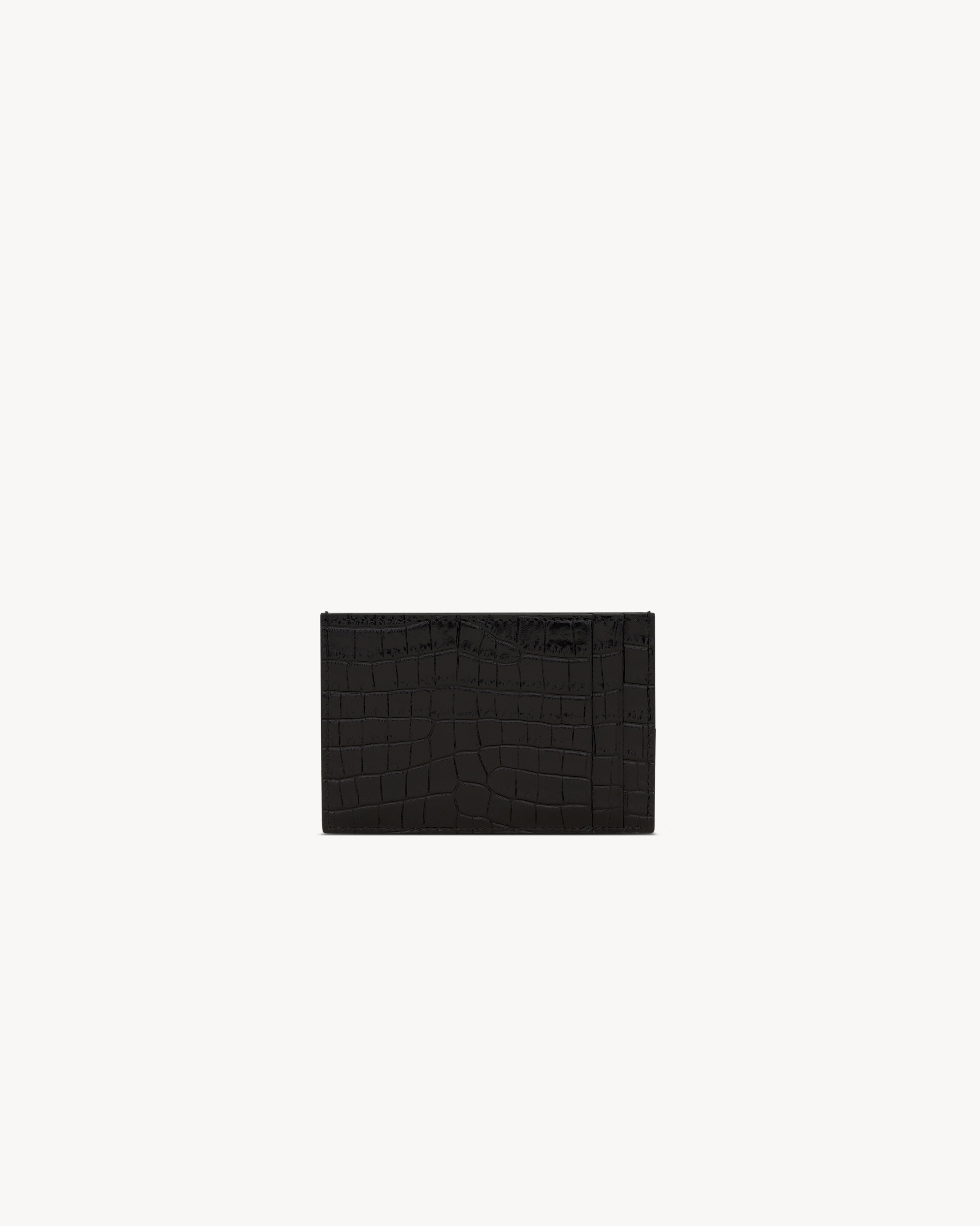 UPTOWN FLAP CARD CASE IN CROCODILE-EMBOSSED SHINY LEATHER - 2