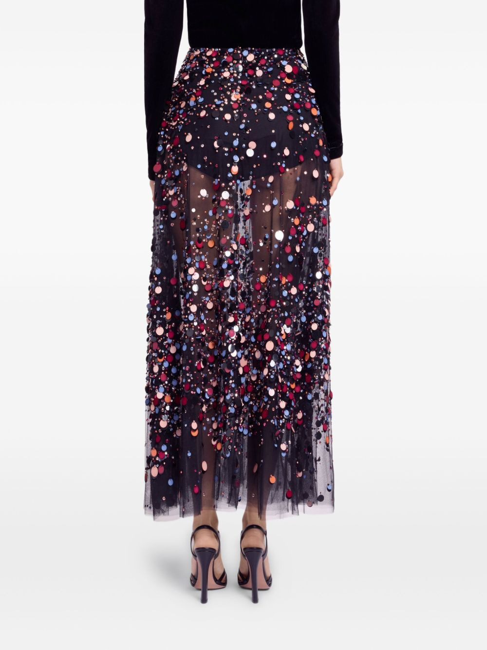 bead-embellished skirt - 3