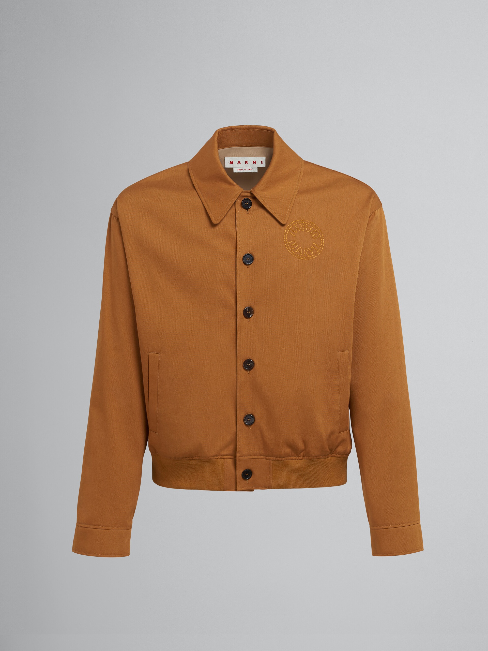 COTTON GABARDINE BOMBER JACKET - 1