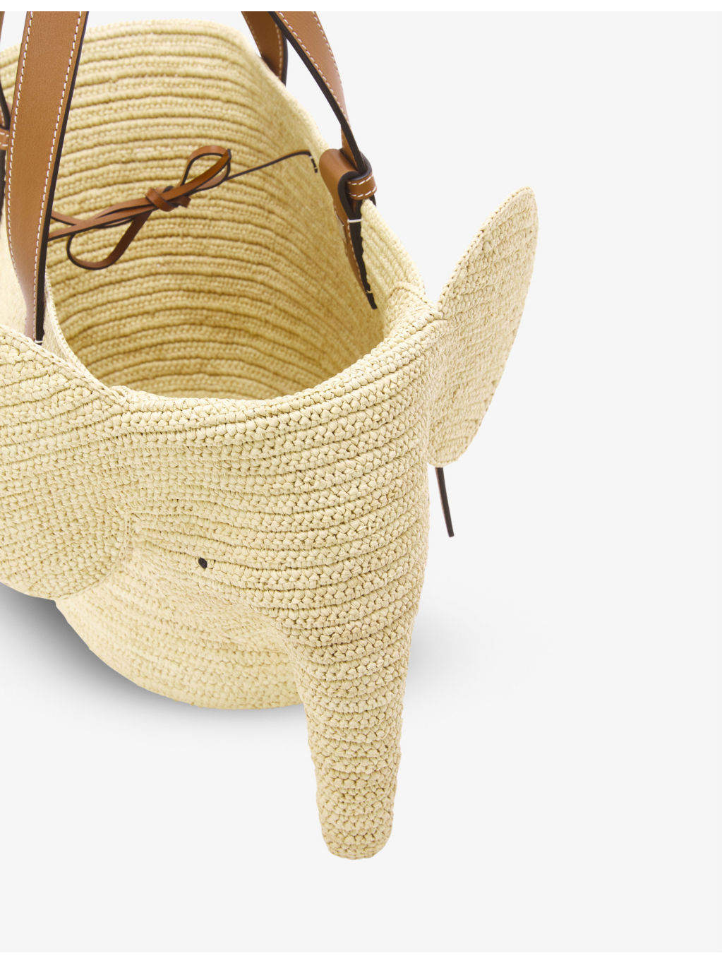 Elephant raffia and leather shoulder bag - 2