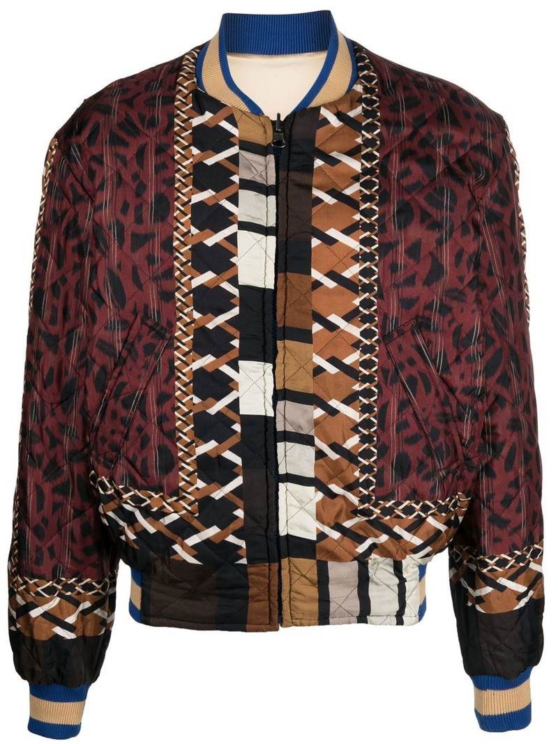 patchwork-design bomber jacket 1