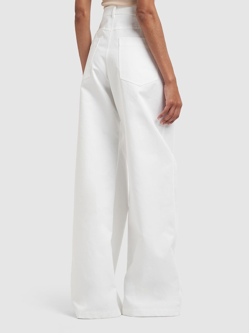 Febo cotton canvas low waist wide pants - 3