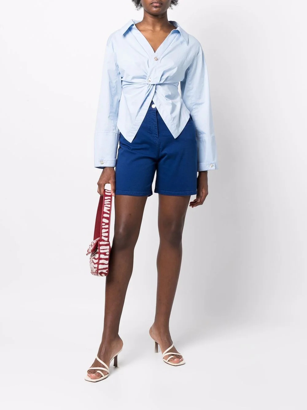 high-waisted chino shorts - 2