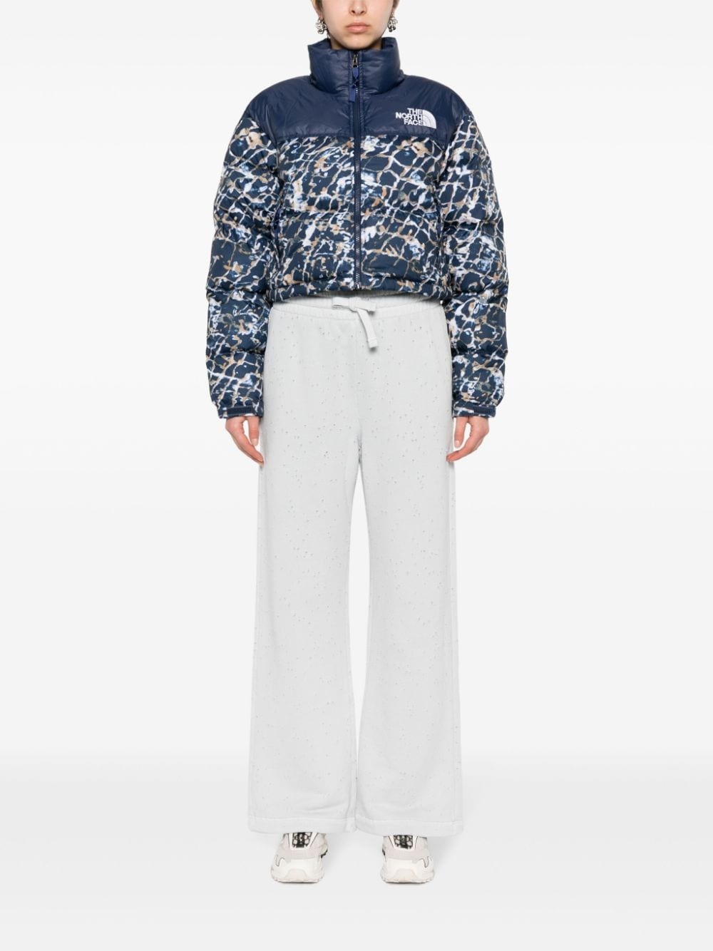 abstract-print quilted jacket - 2