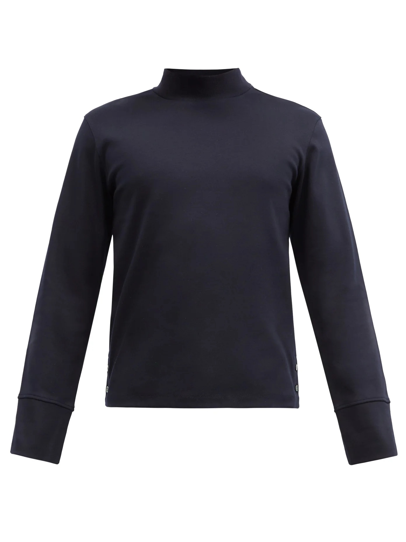 Tricolour-trim cotton long-sleeved T-shirt - 1