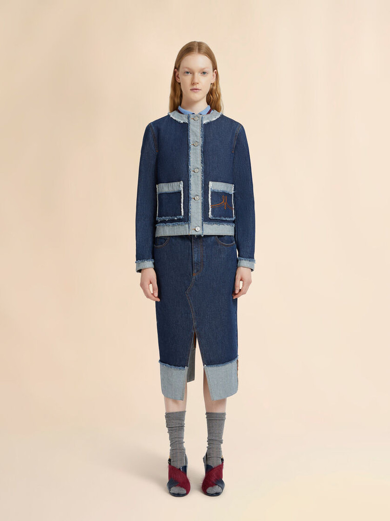 Marni BLUE DENIM INSIDE-OUT JACKET outlook