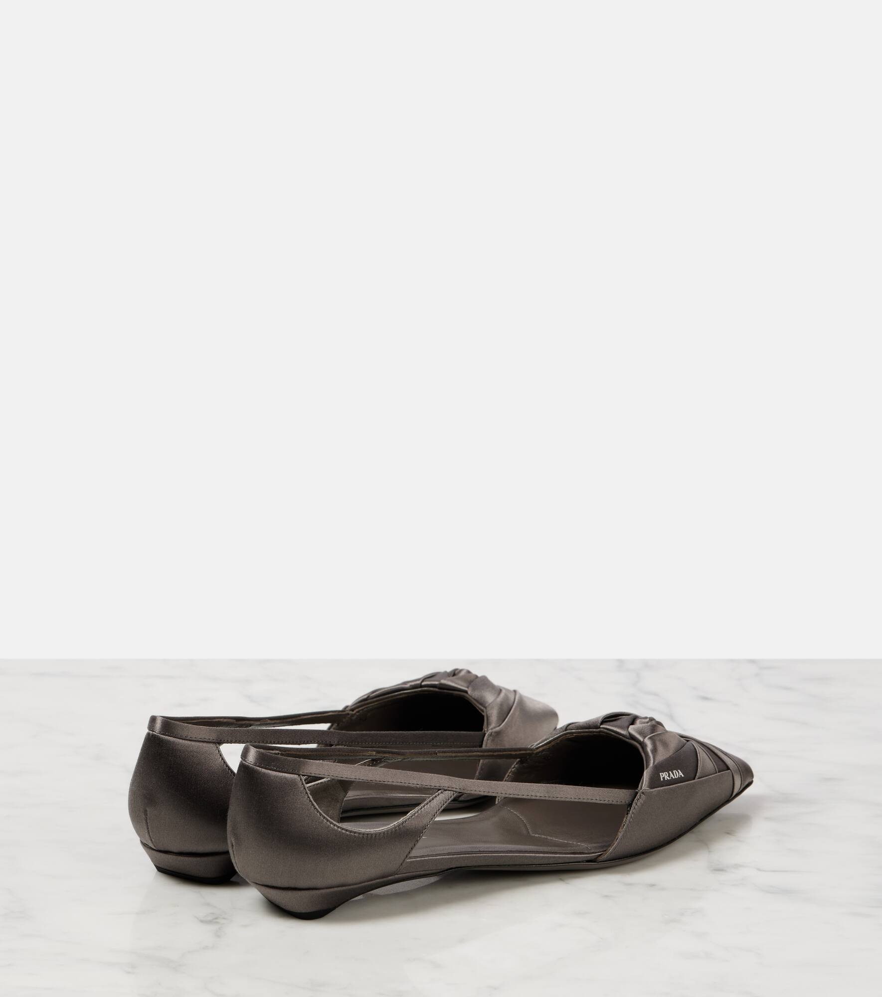 Cutout satin ballet flats - 2