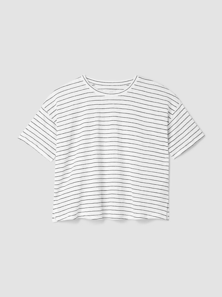 Organic Linen Jersey Stripe Box-Top - 1