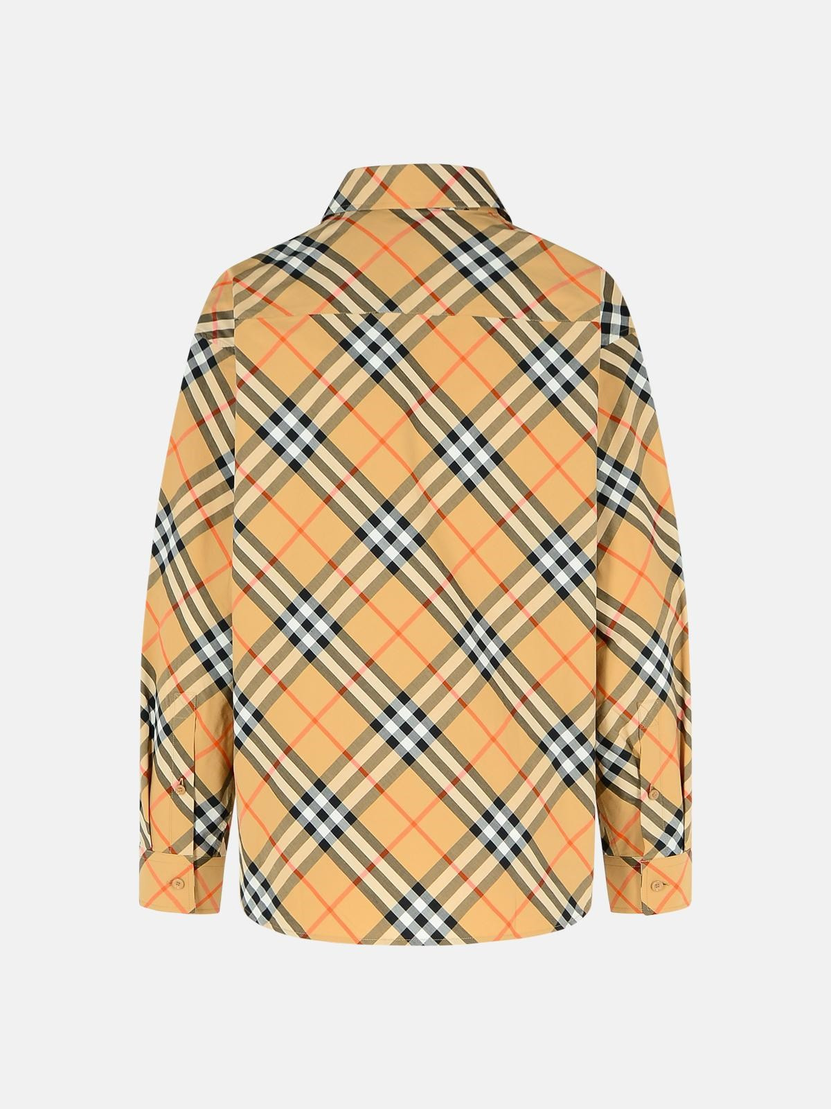 'CHECK' BEIGE COTTON SHIRT - 3