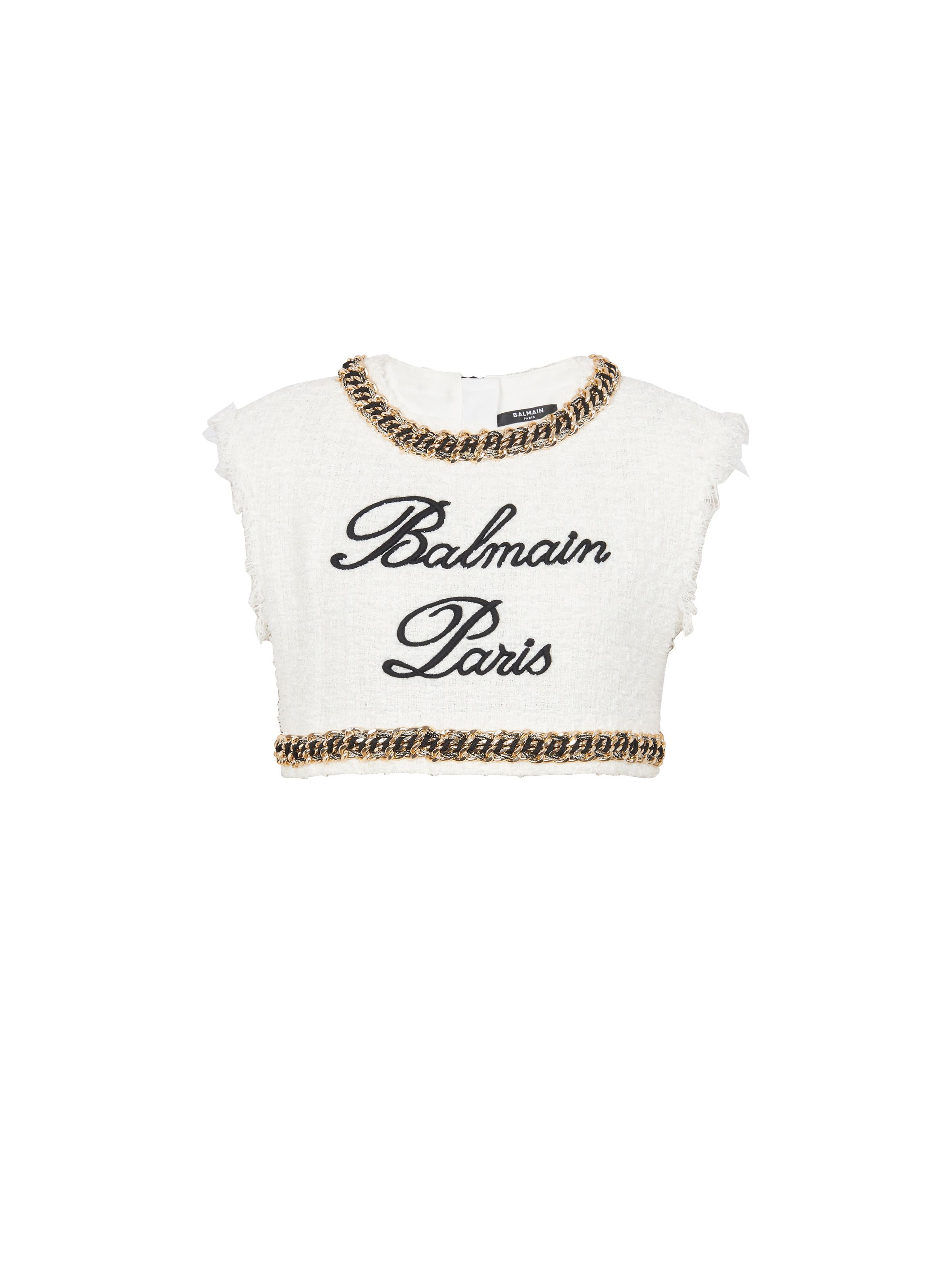 Balmain Signature tweed tank top - 1