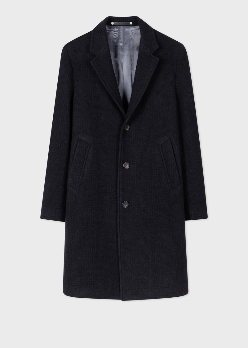 Textured Check Wool-Blend Overcoat 1