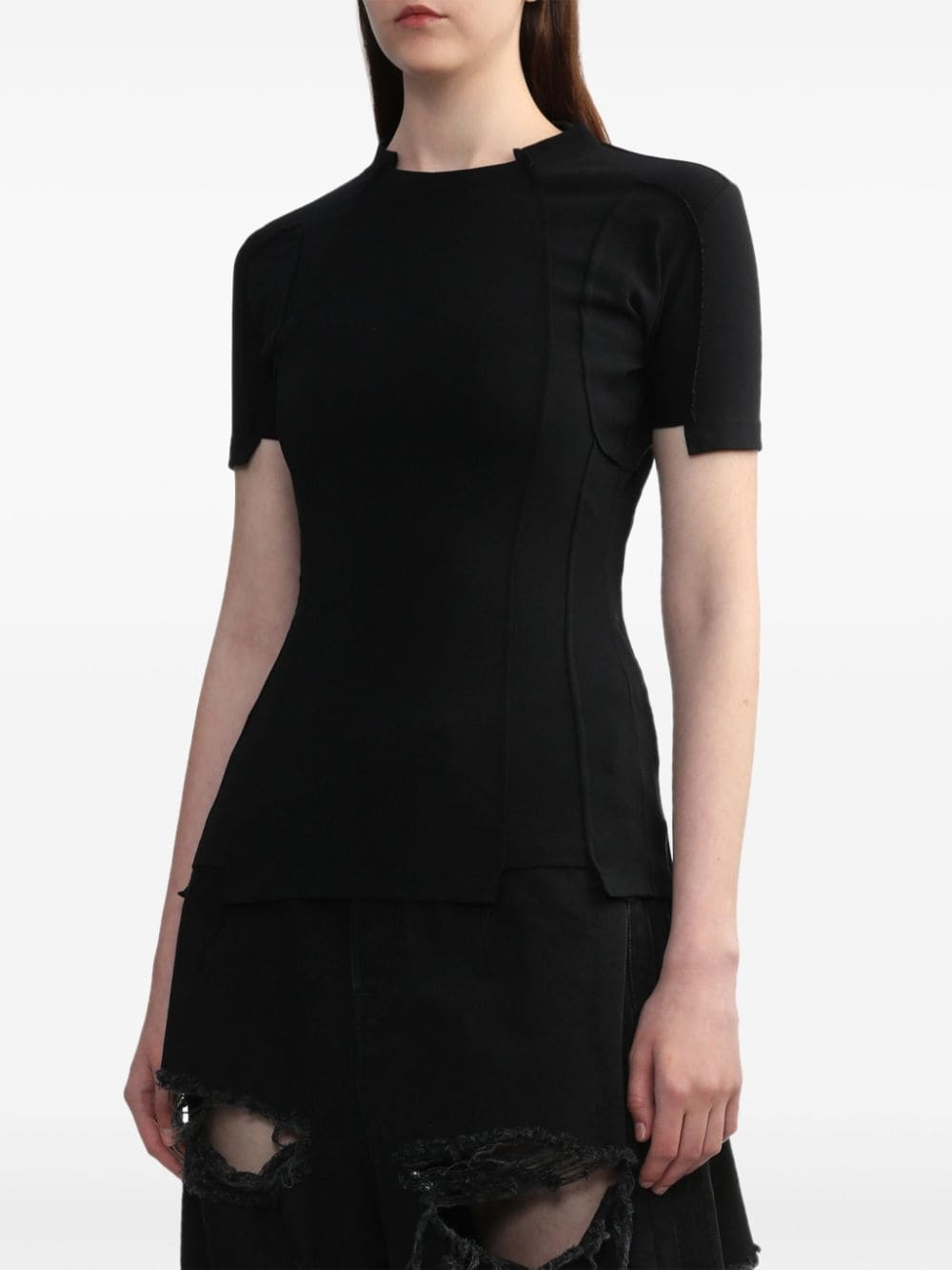cut-off strap T-shirt - 3