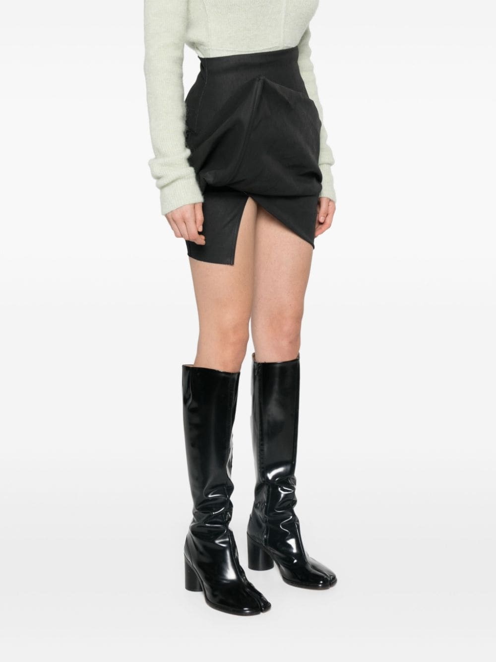 draped mini skirt - 3