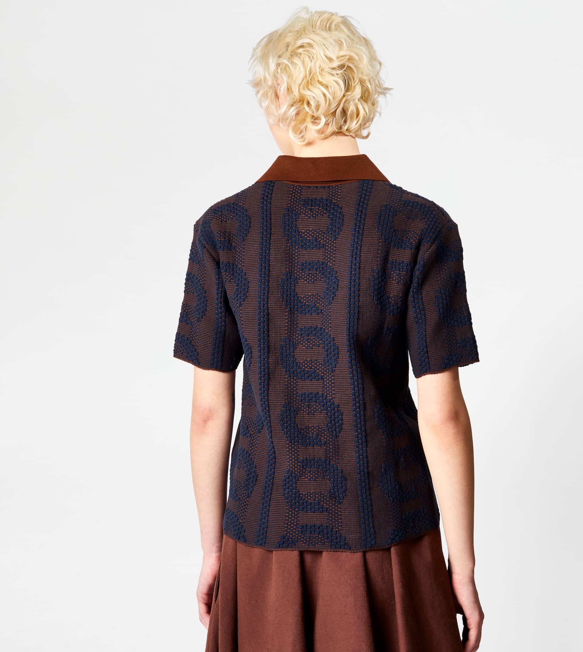 JACQUARD POLO SHIRT - BROWN, BLUE - 5