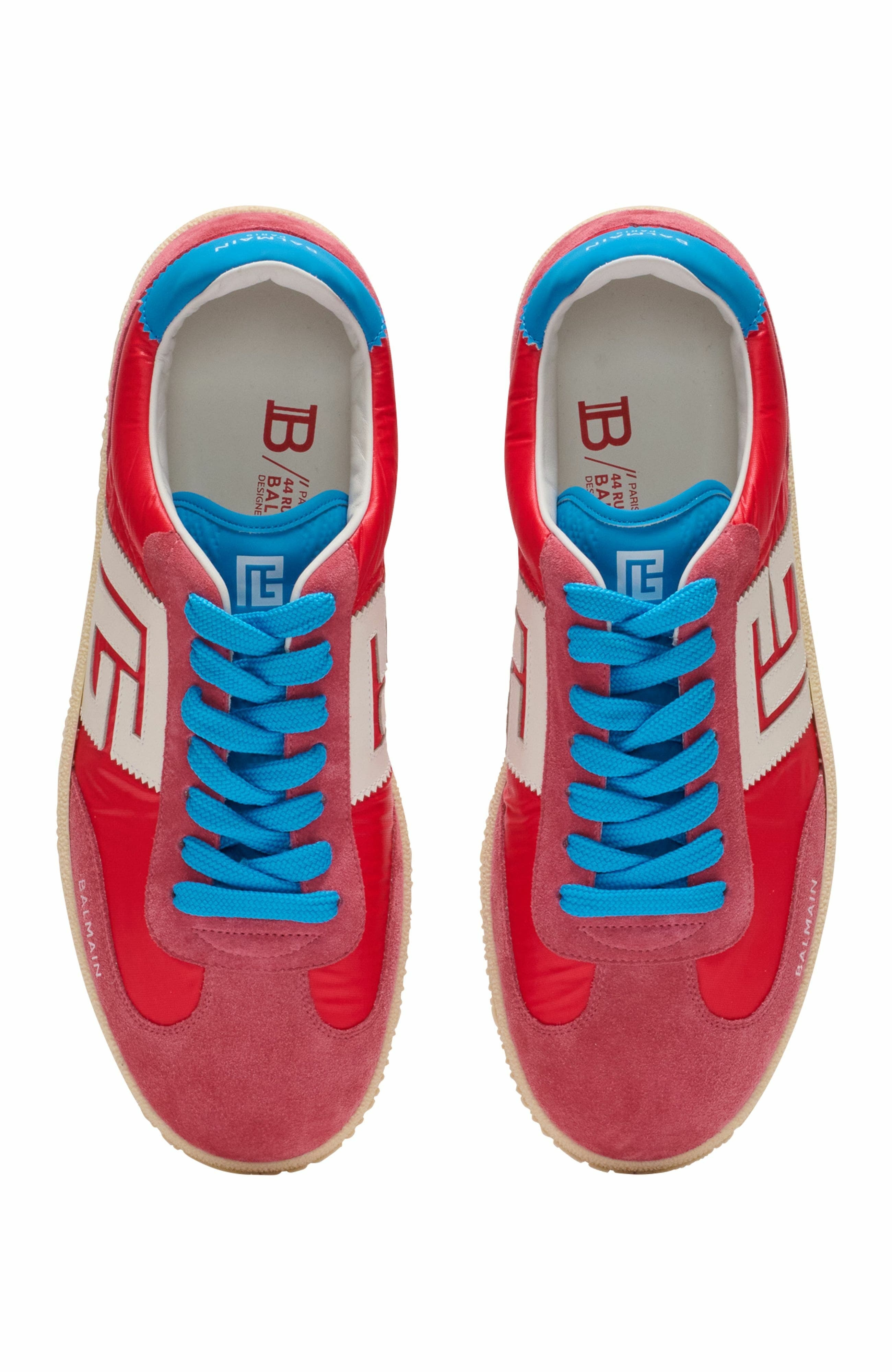 Balmain Swan trainers in suede and nylon in Red at Nordstrom - 5
