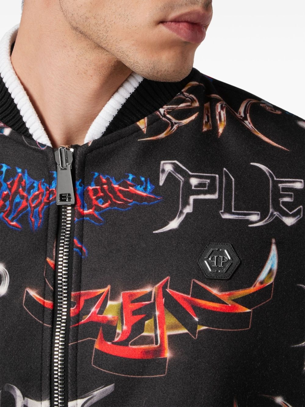 Lettering  reversible bomber jacket - 5