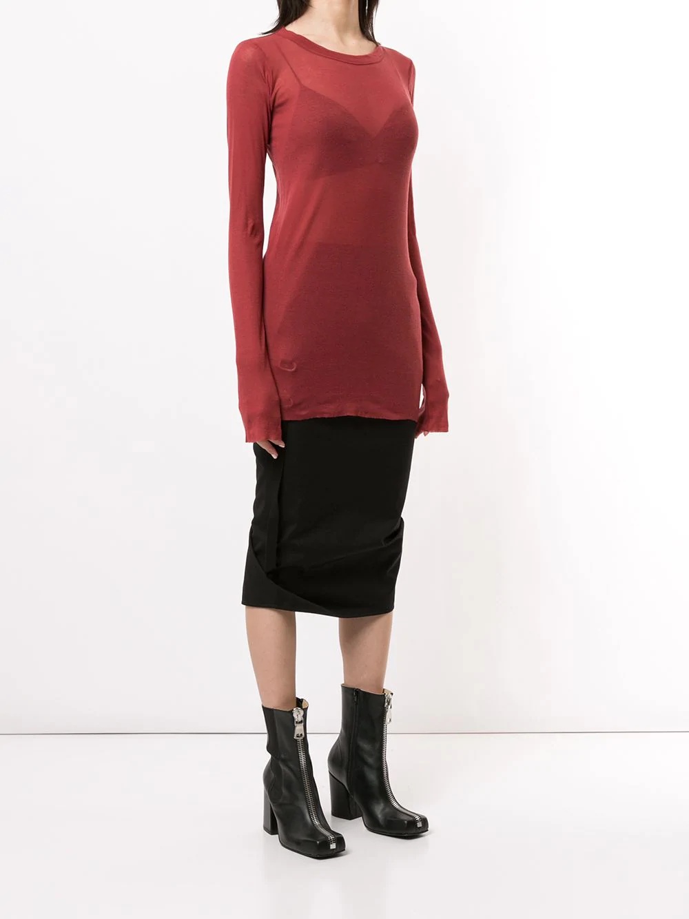 raw-edge longline top - 3