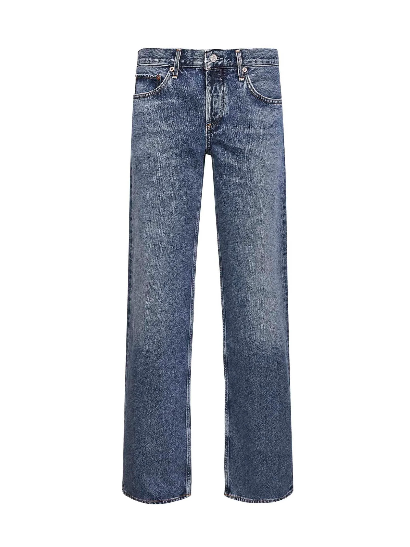 Blue regenerative denim Elson double-waist jeans - 1
