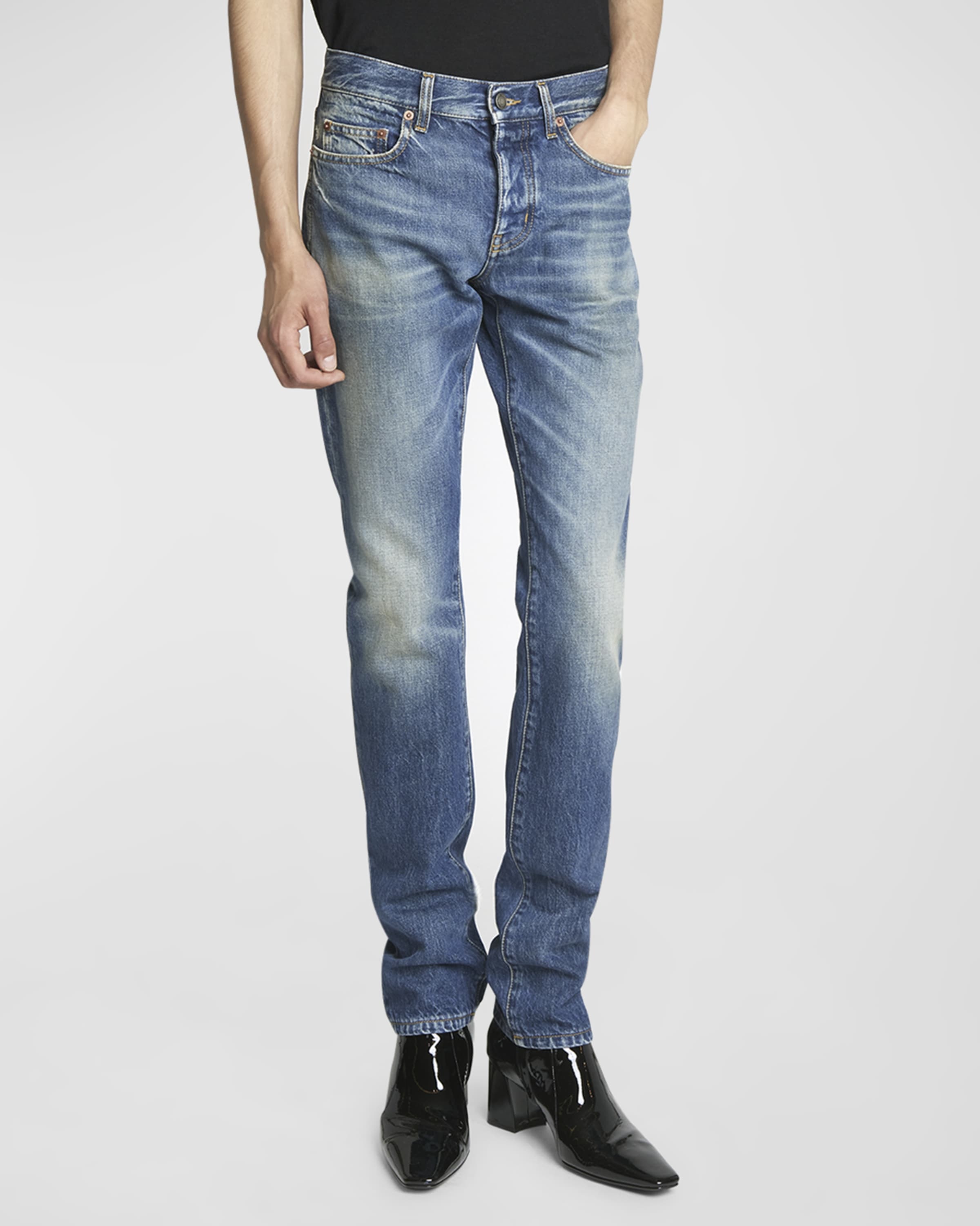 Men's Slim-Fit Faded Jeans - 2