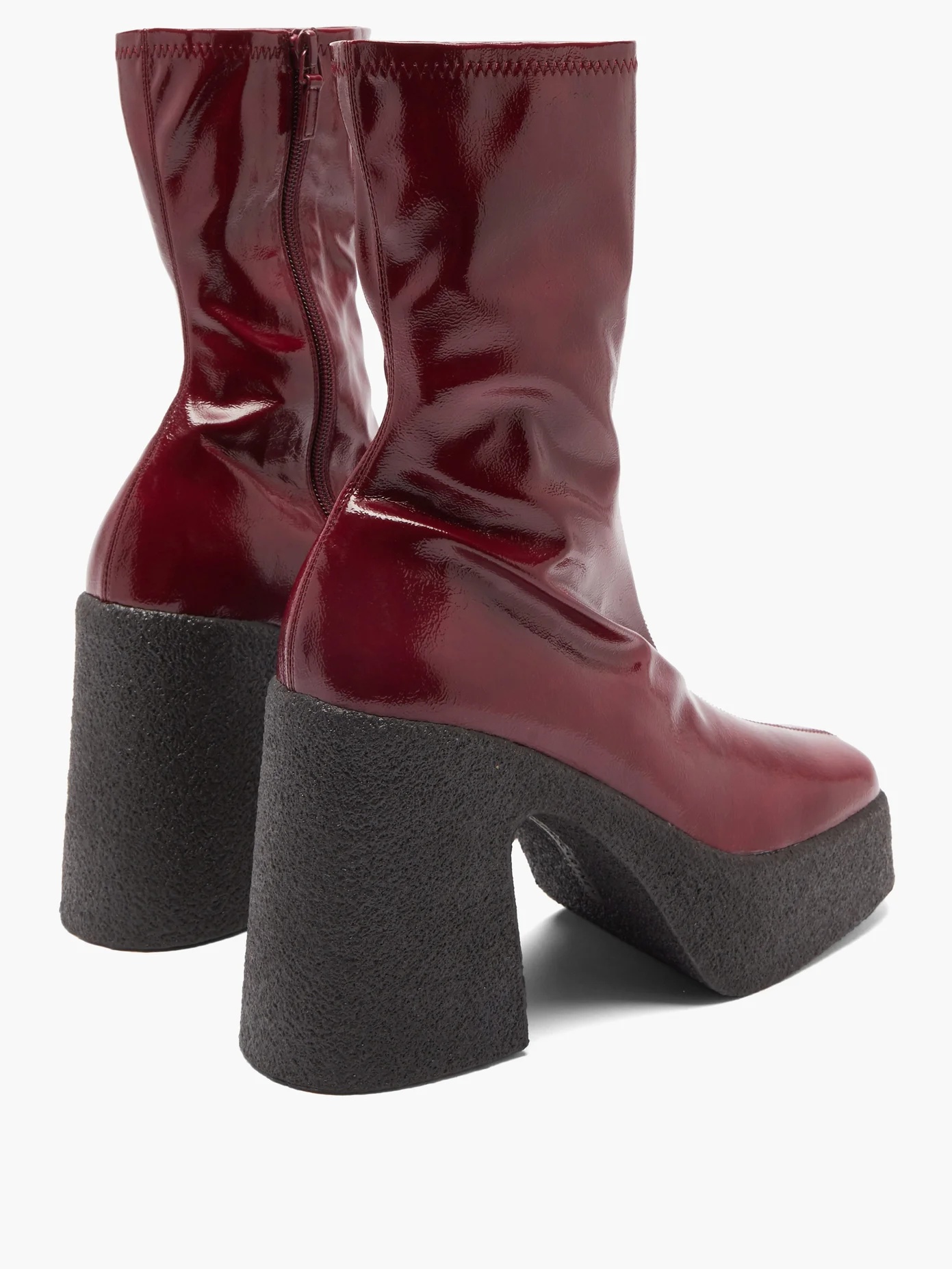 Patent faux-leather platform ankle boots - 4