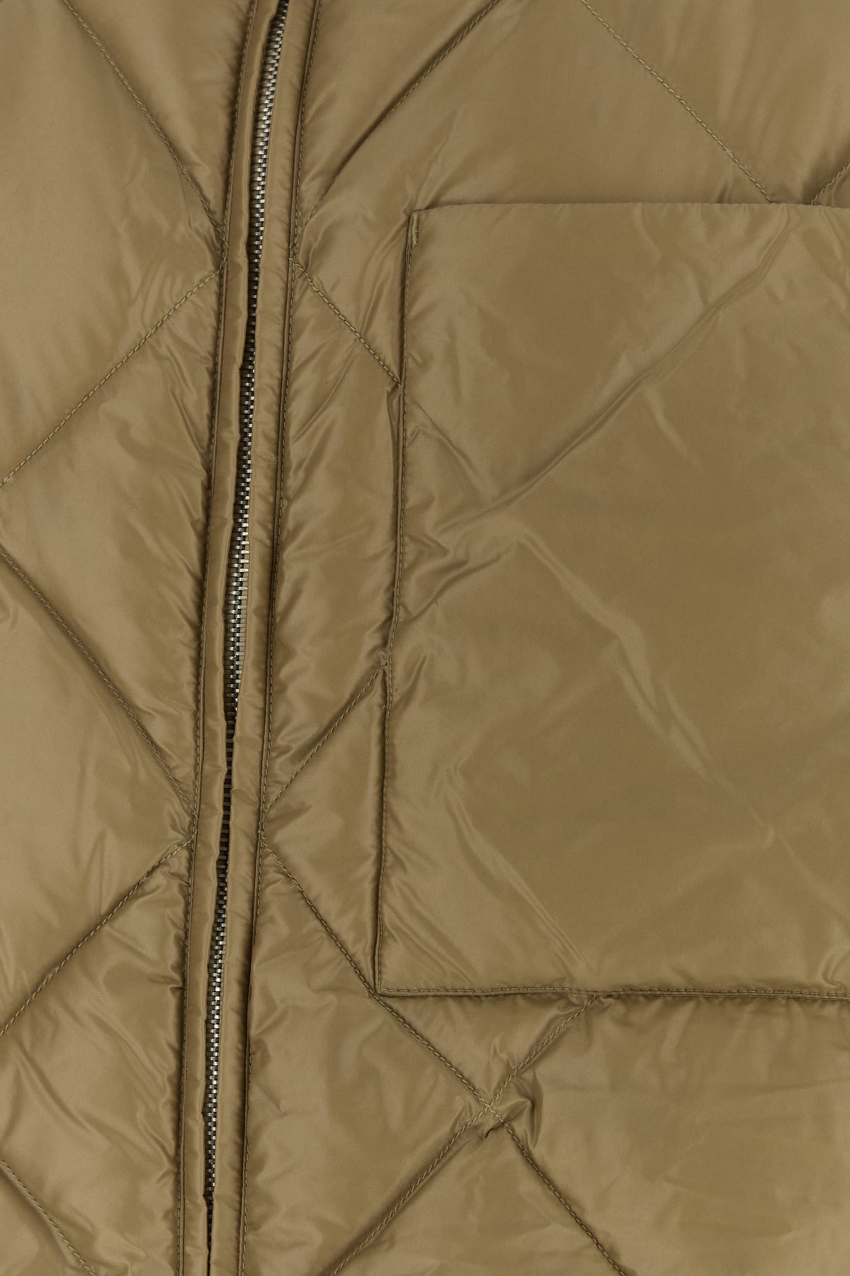 Khaki nylon down jacket - 3