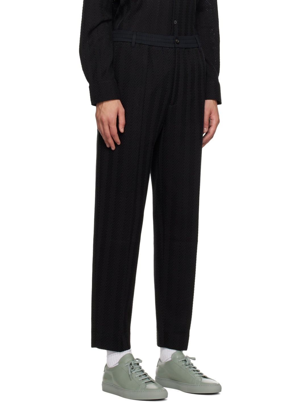 Black Classic Zig-Zag Trousers - 2