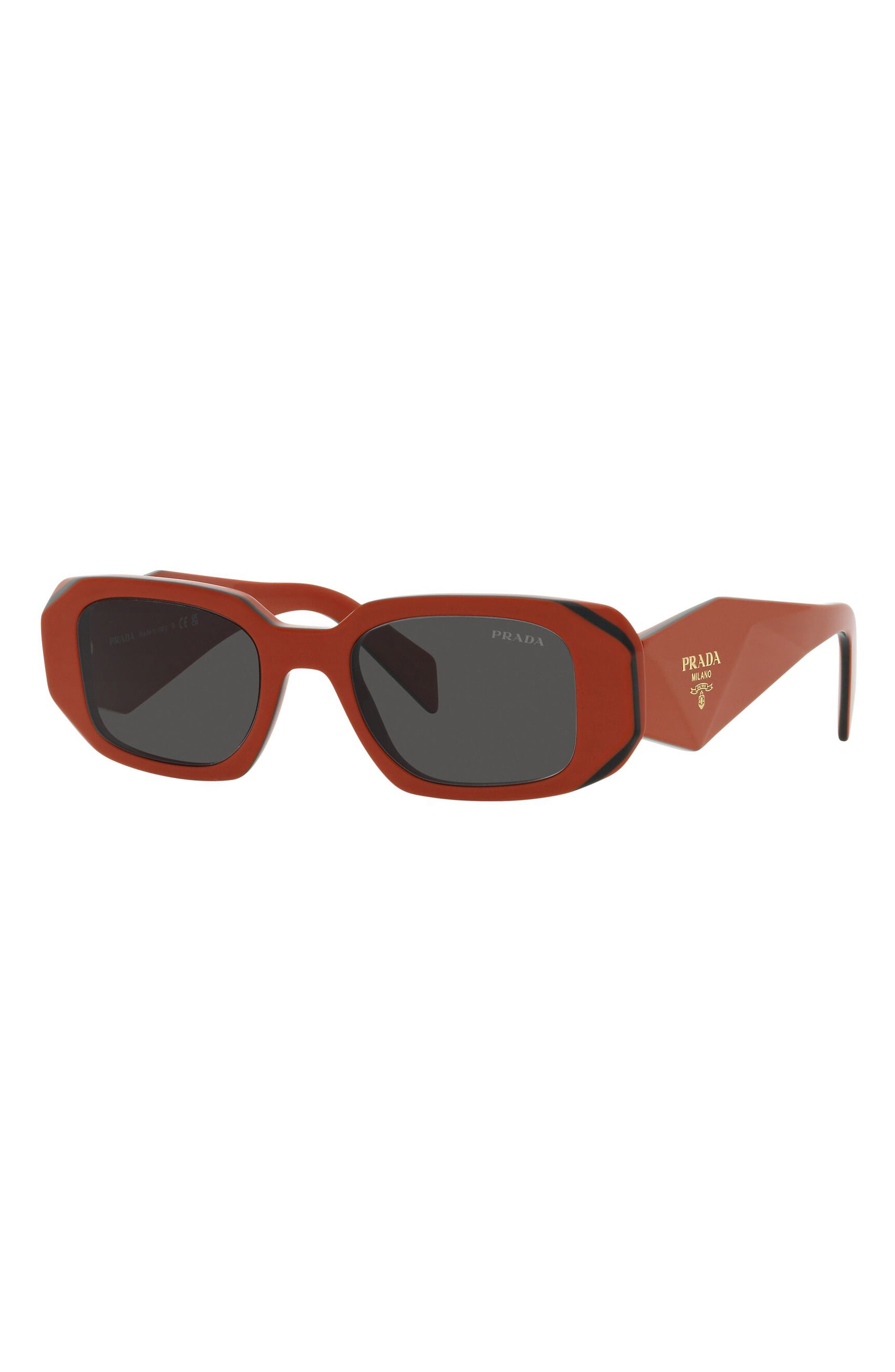 Prada Runway 49mm Rectangular Sunglasses in Orange at Nordstrom - 2