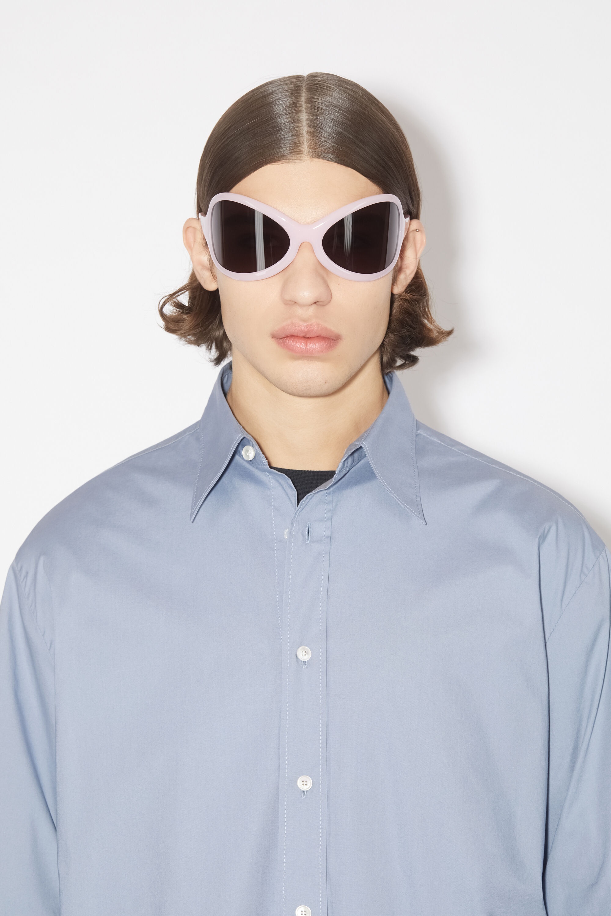 Short sleeve button-up - Dusty blue - 4