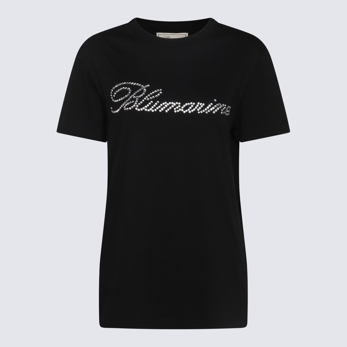 Tシャツ・カットソー BLUMARINE Woman T-Shirt Black 4T038A N0990 Blumarine Blumarine Black Cotton T-Shirt | baltini | REVERSIBLE