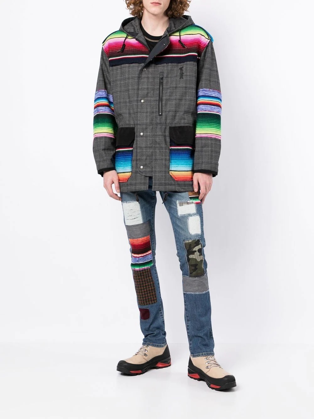 striped check jacket - 3