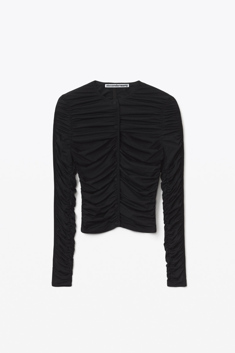 RUCHED CARDIGAN IN HOSIERY JERSEY 1