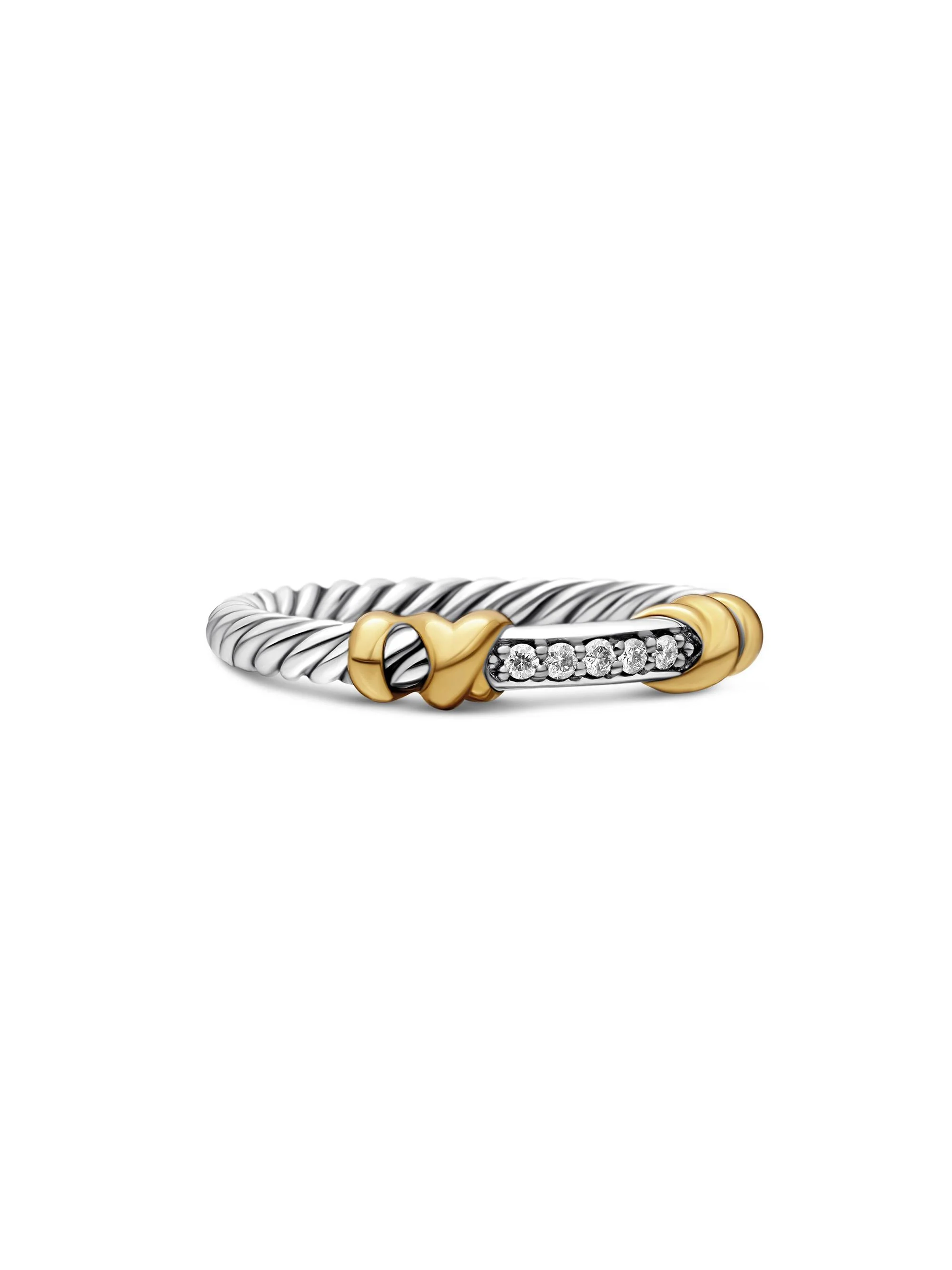 Women's Petite Helena Wrap Band Ring with 18K Yellow Gold and Pavé Diamonds - Diamond - 1