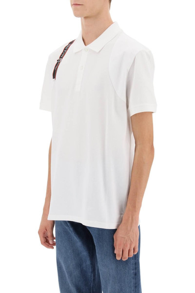 Alexander McQueen HARNESS POLO SHIRT IN PIQUÉ WITH SELVEDGE LOGO outlook