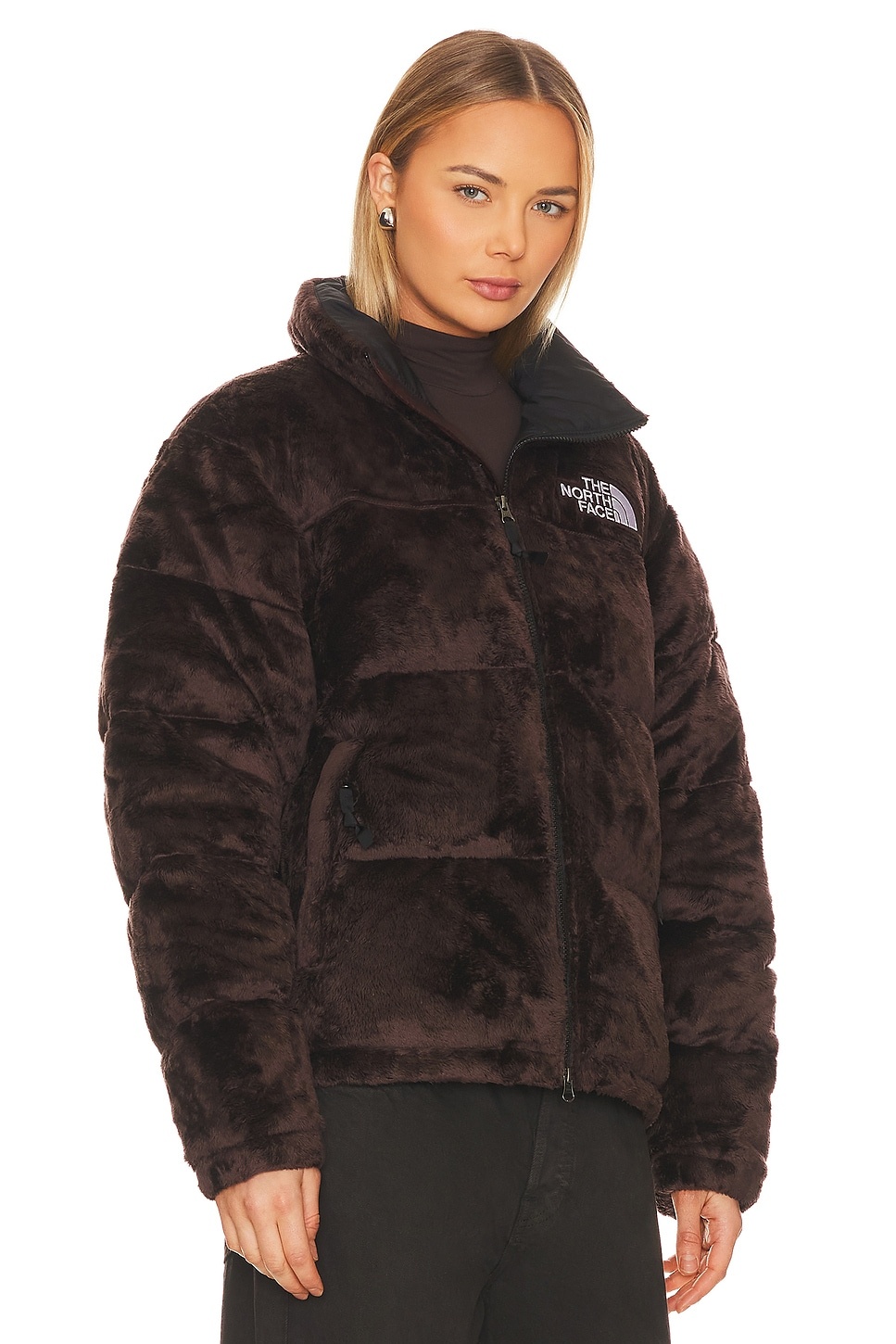 Versa Velour Nuptse In Coal Brown - 3